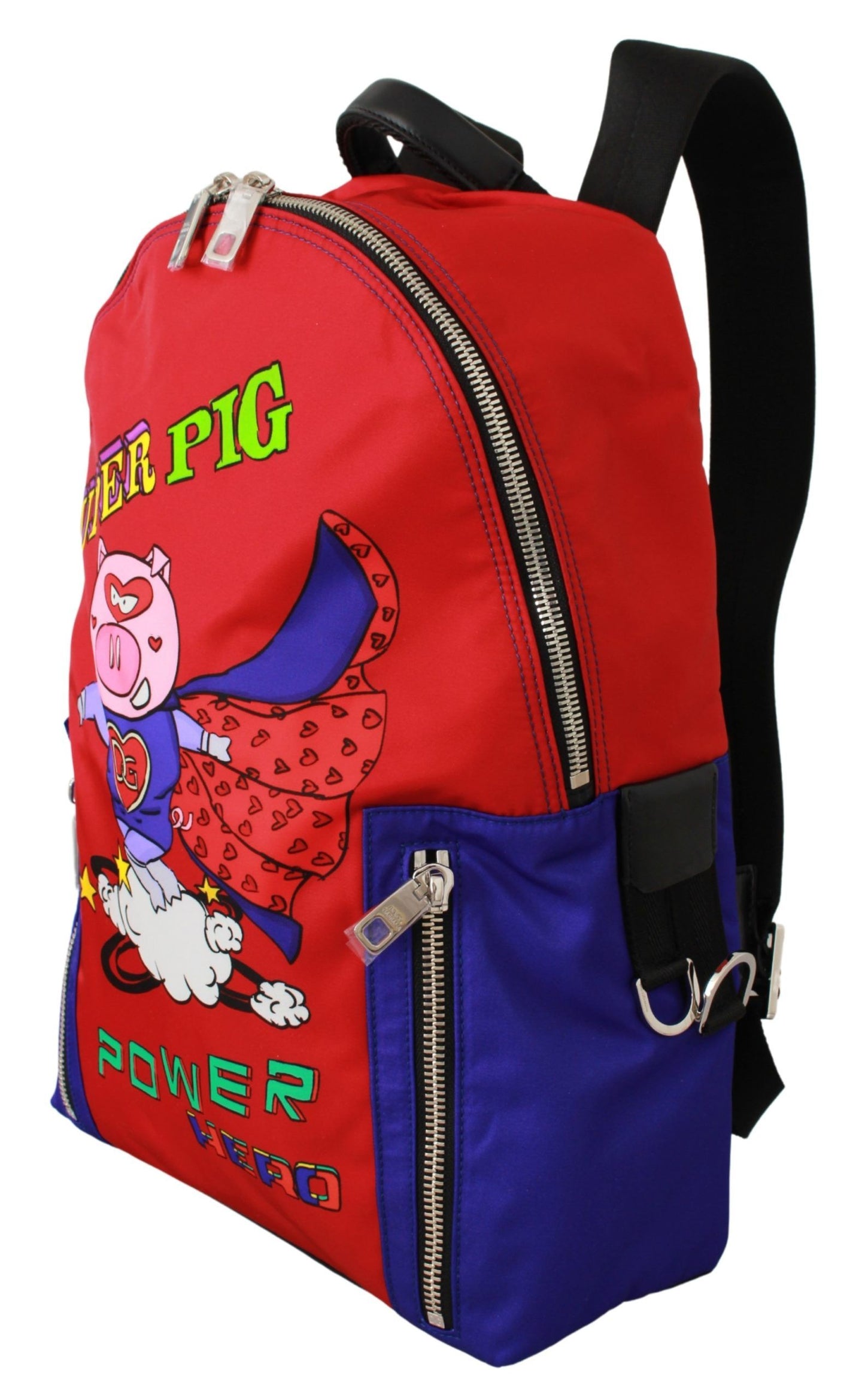 Dolce & Gabbana Vibrant Red Multicolor Print Men's Backpack