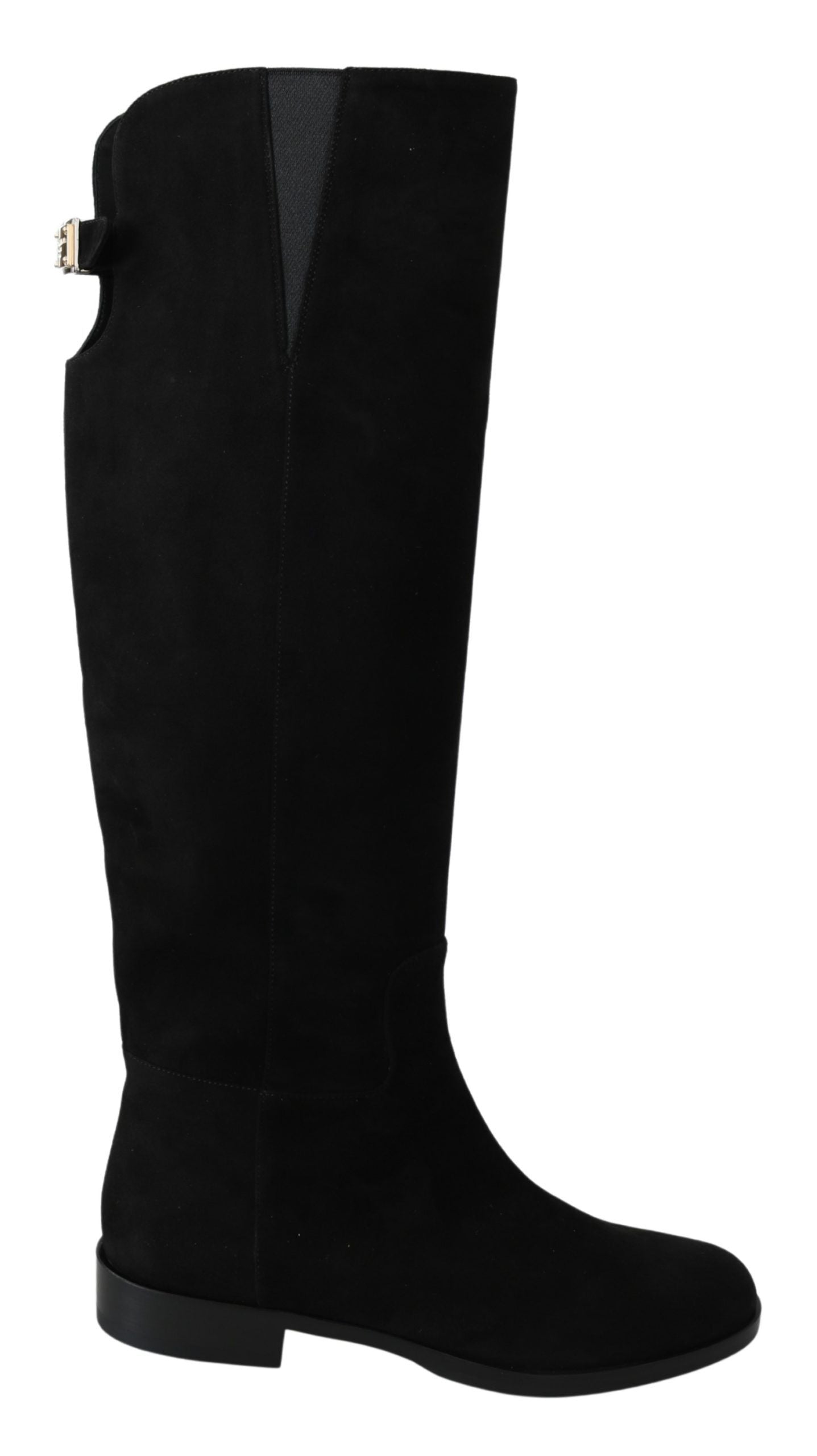 Dolce & Gabbana Elegant Black Suede Knee High Boots