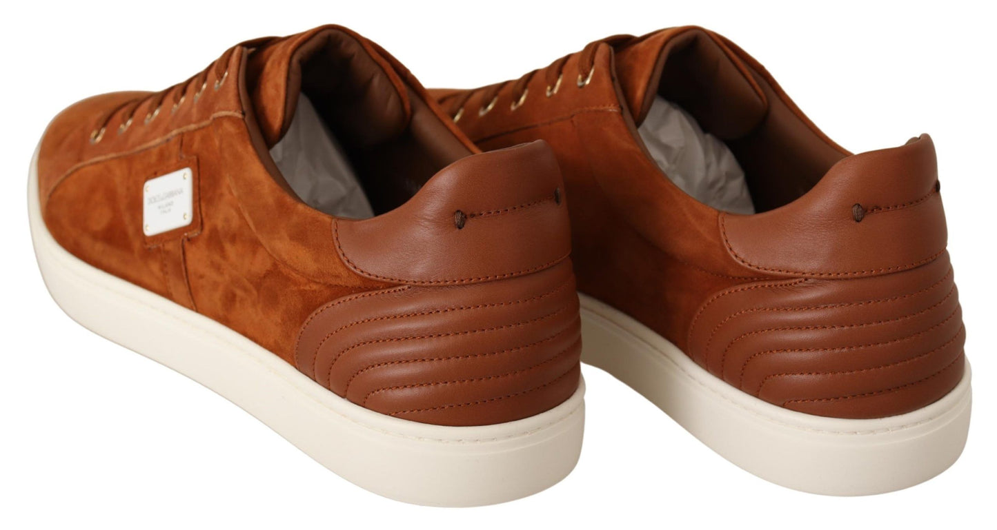 Dolce & Gabbana Elegant Light Brown Leather Sneakers