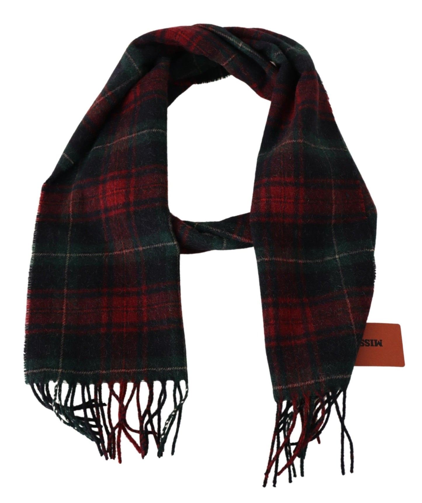 Missoni Elegant Check Wool Scarf with Logo Embroidery