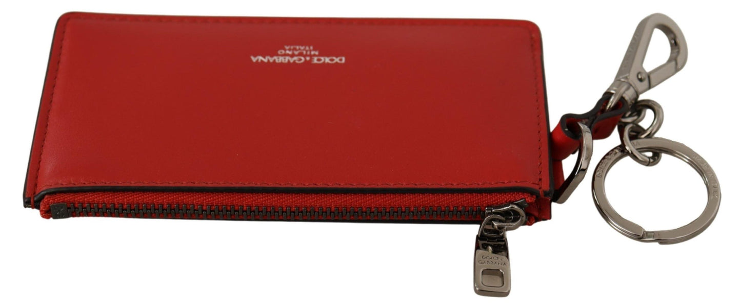 Dolce & Gabbana Elegant Leather Keychain in Vibrant Red