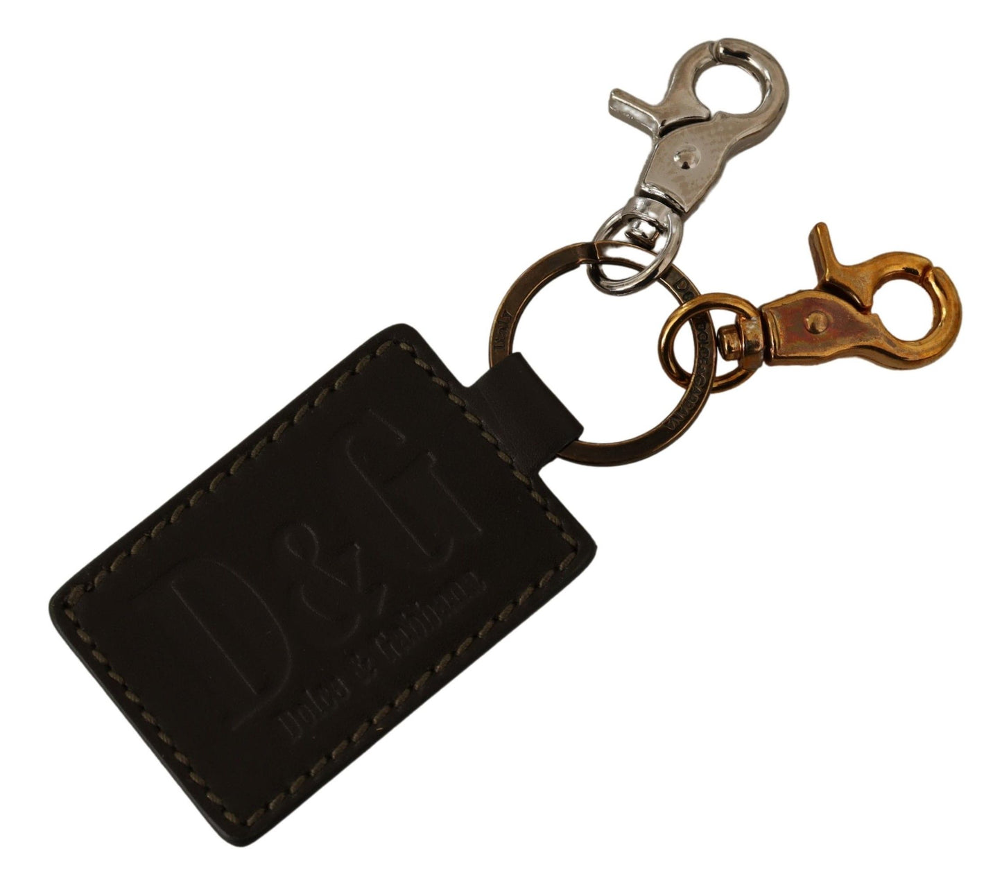 Dolce & Gabbana Elegant Green Leather Designer Keychain