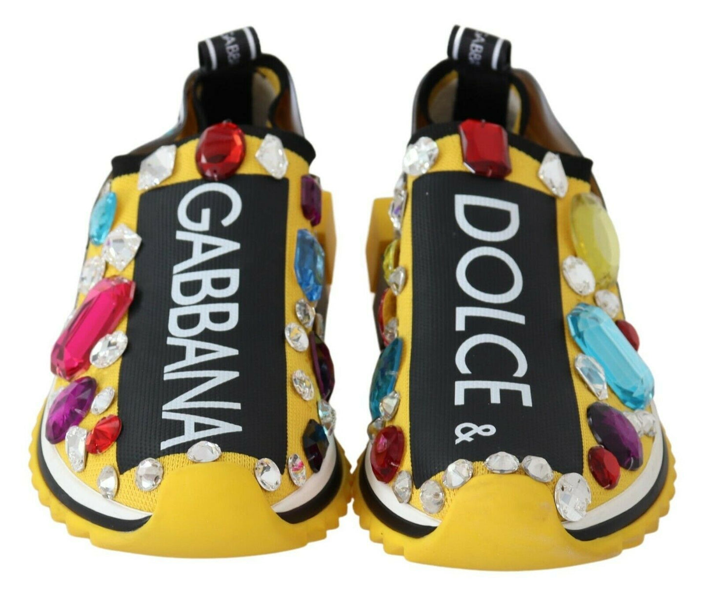 Dolce & Gabbana Embellished Yellow Sorrento Sneakers