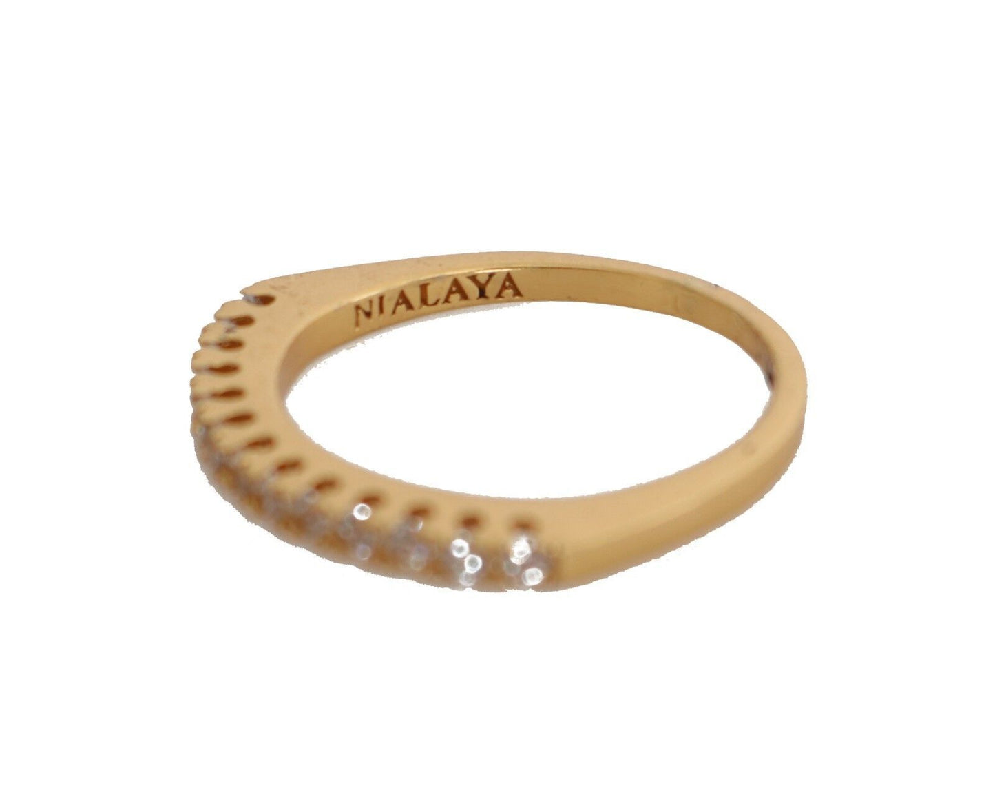 Nialaya Gleaming CZ Crystal Gold-Plated Ring