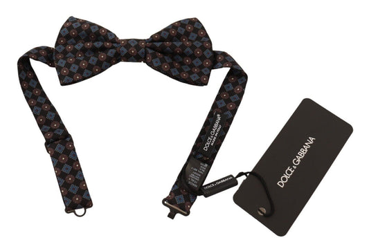 Dolce & Gabbana Elegant Black Silk Bow Tie with Unique Metal Clasp