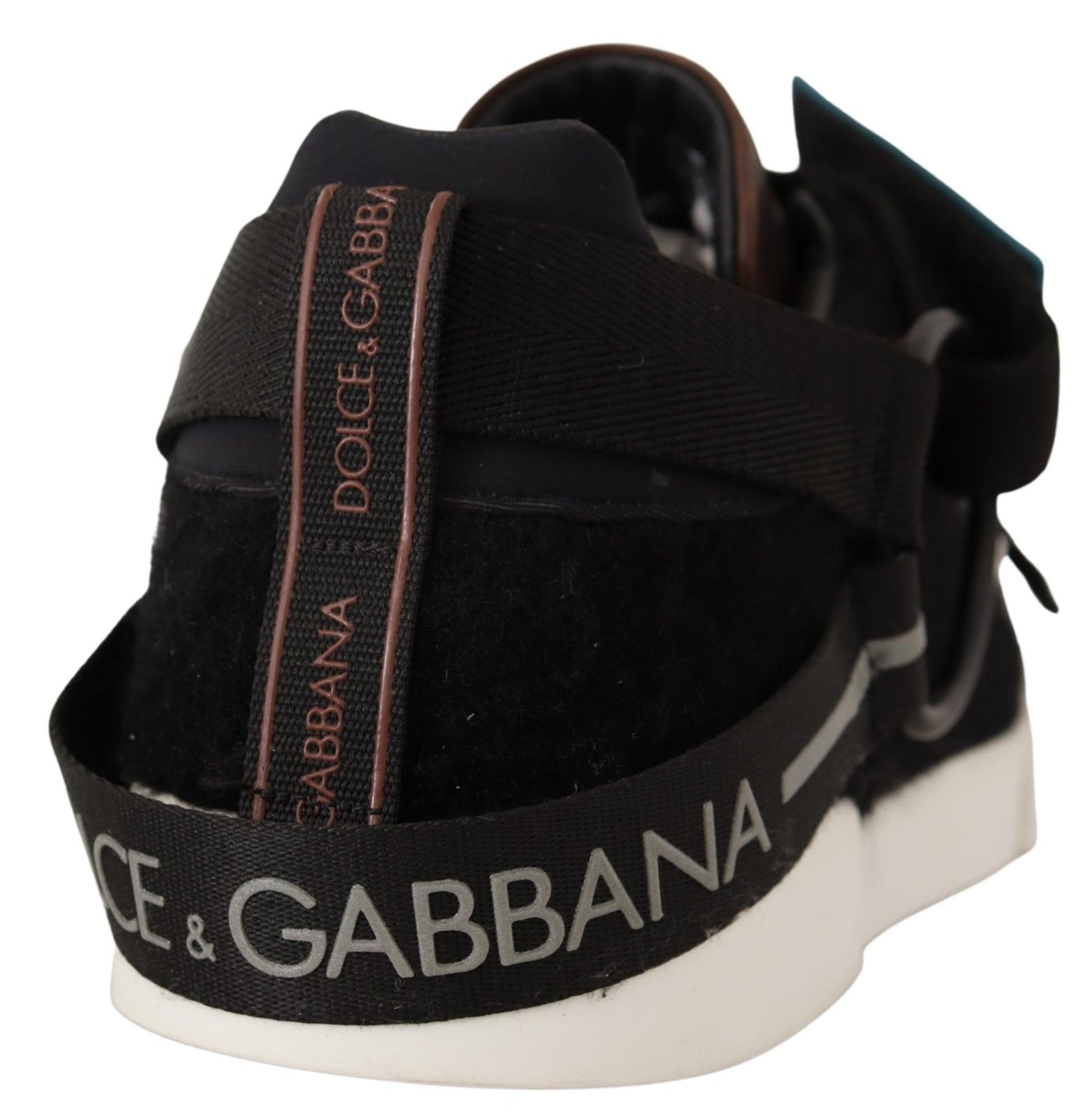 Dolce & Gabbana Shearling-Trimmed Leather Sneakers