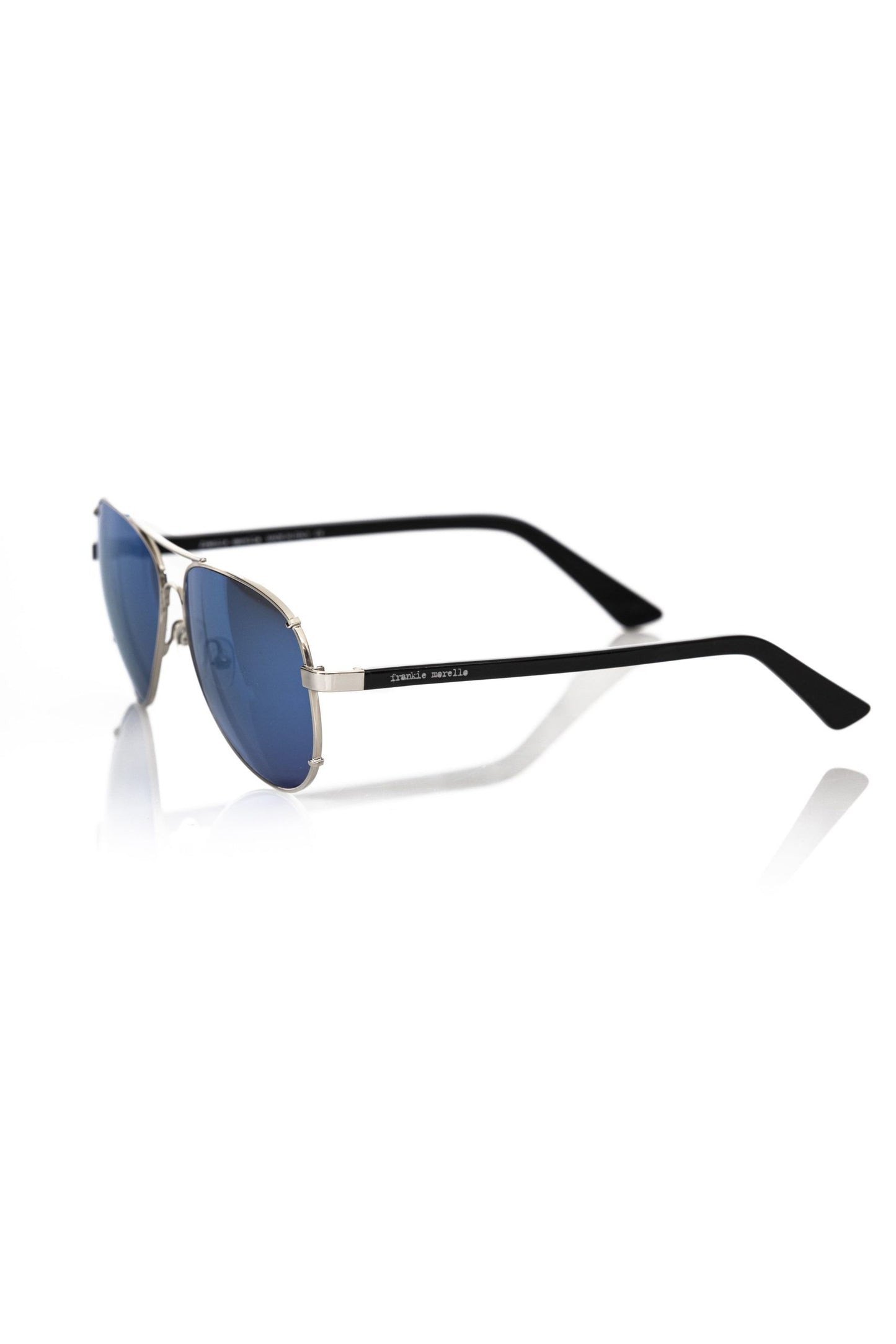 Frankie Morello Silver Metallic Men Sunglass