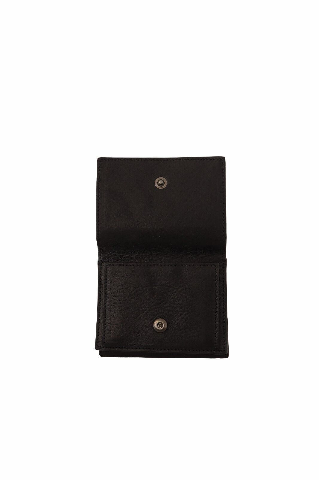 Dolce & Gabbana Elegant Black Leather Multi-Kit Trifold Wallet