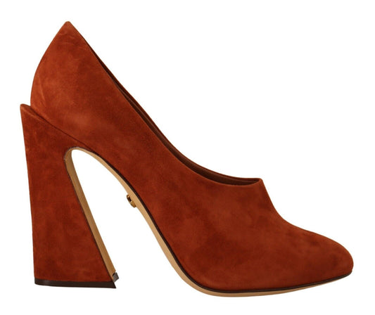 Dolce & Gabbana Elegant Cognac Suede Pumps