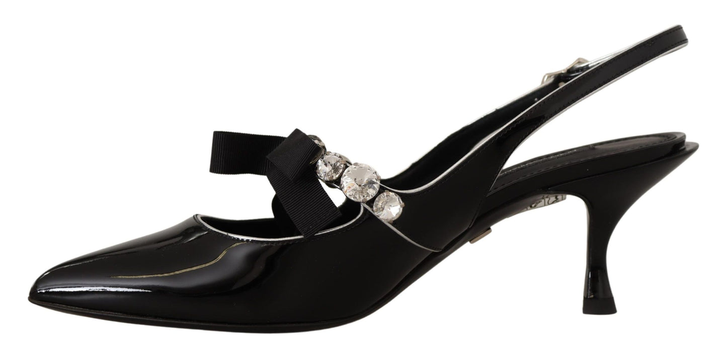 Dolce & Gabbana Elegant Crystal Slingback Heels Pump