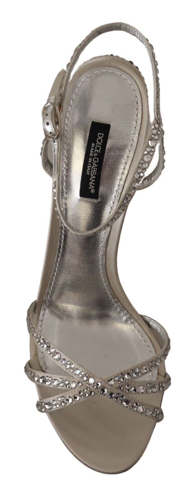 Dolce & Gabbana Crystal-Embellished Silk Blend Heels