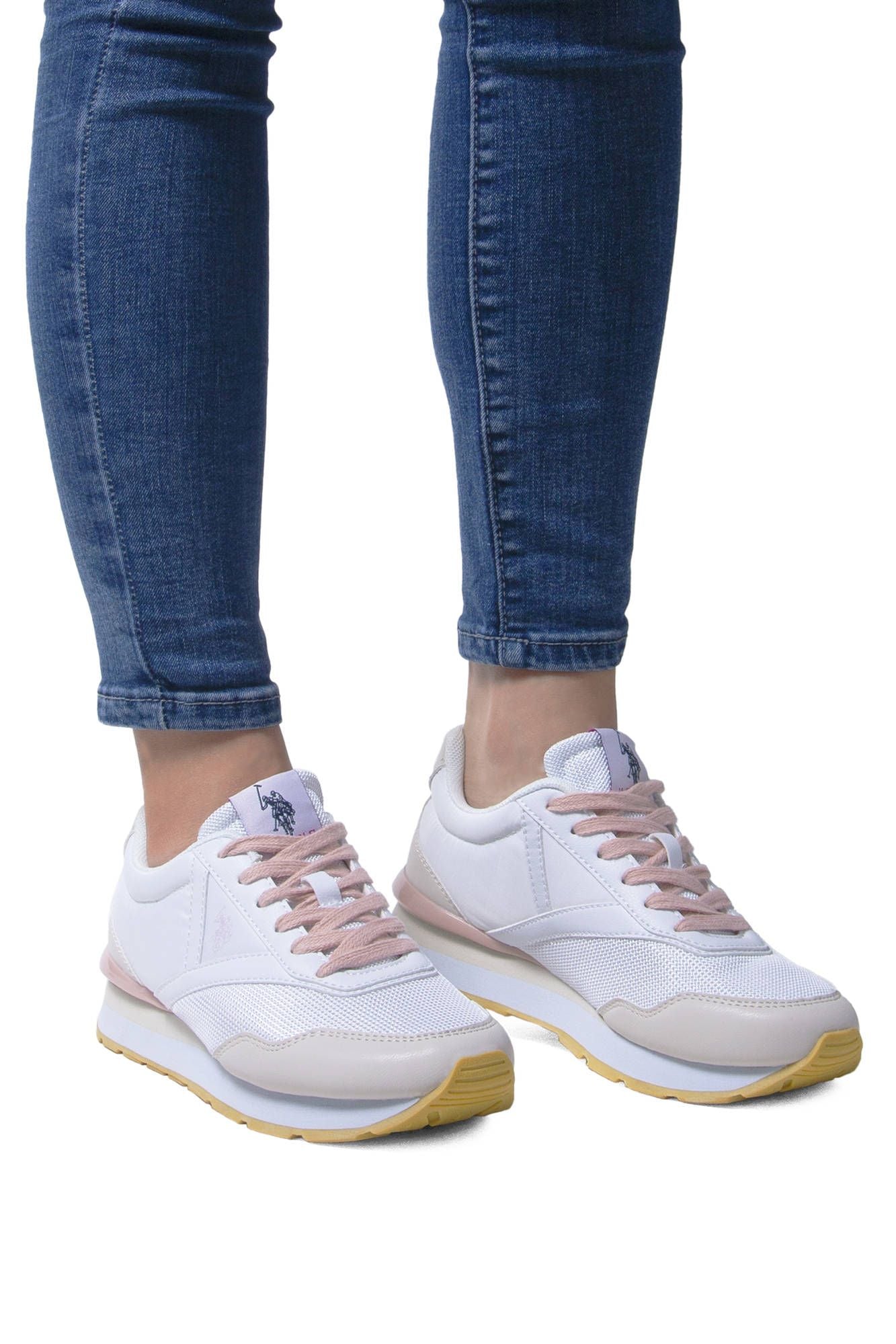 U.S. POLO ASSN. White Polyester Women Sneaker