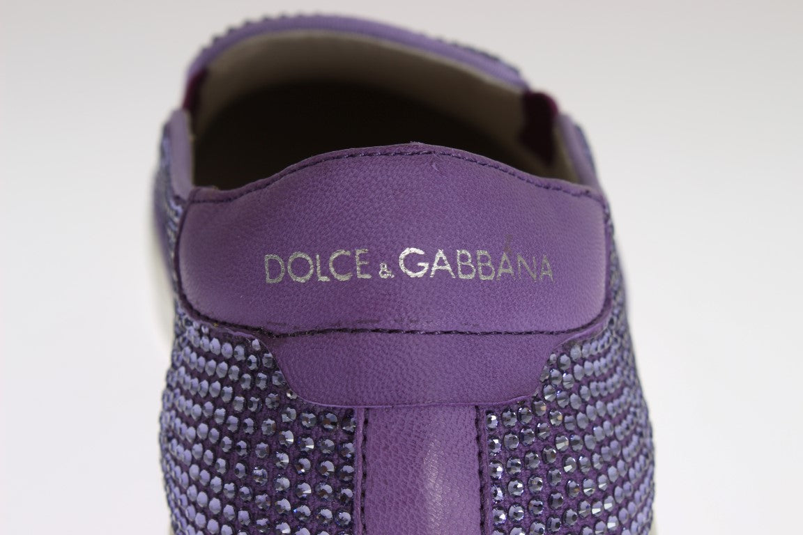 Dolce & Gabbana Elegant Purple Strass Fashion Sneakers