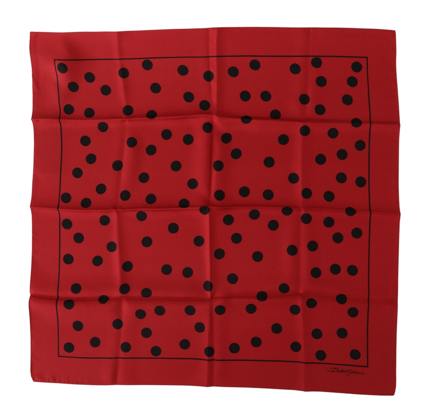 Dolce & Gabbana Elegant Red Polka Dot Silk Square Scarf