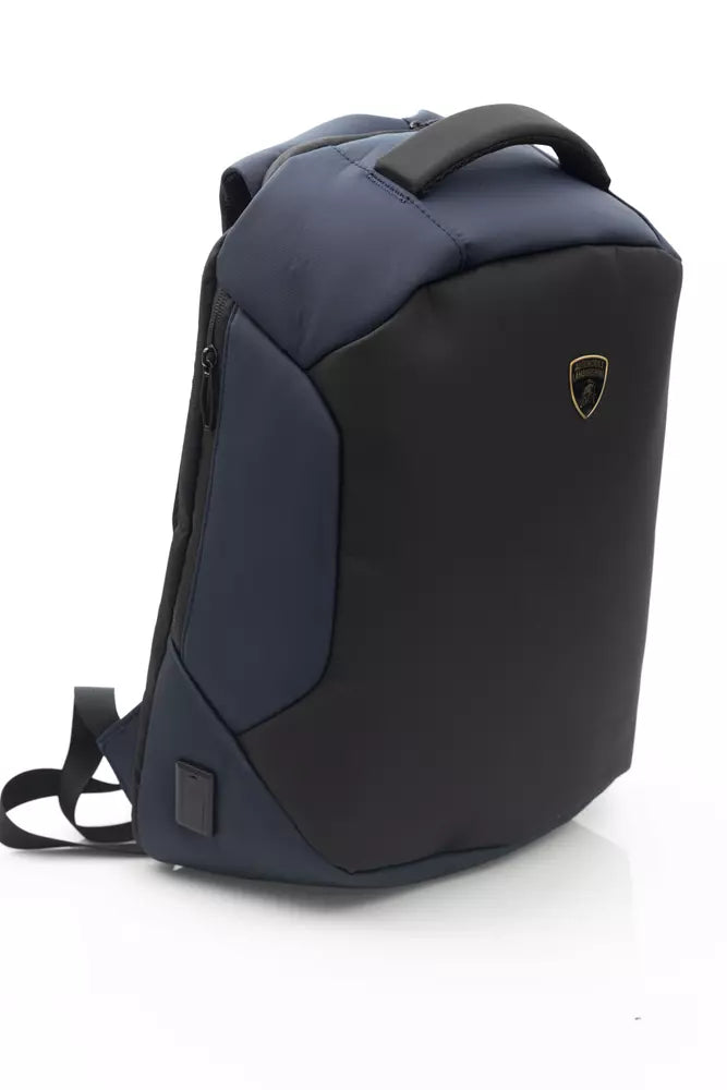 Automobili Lamborghini Blue Nylon Men Backpack