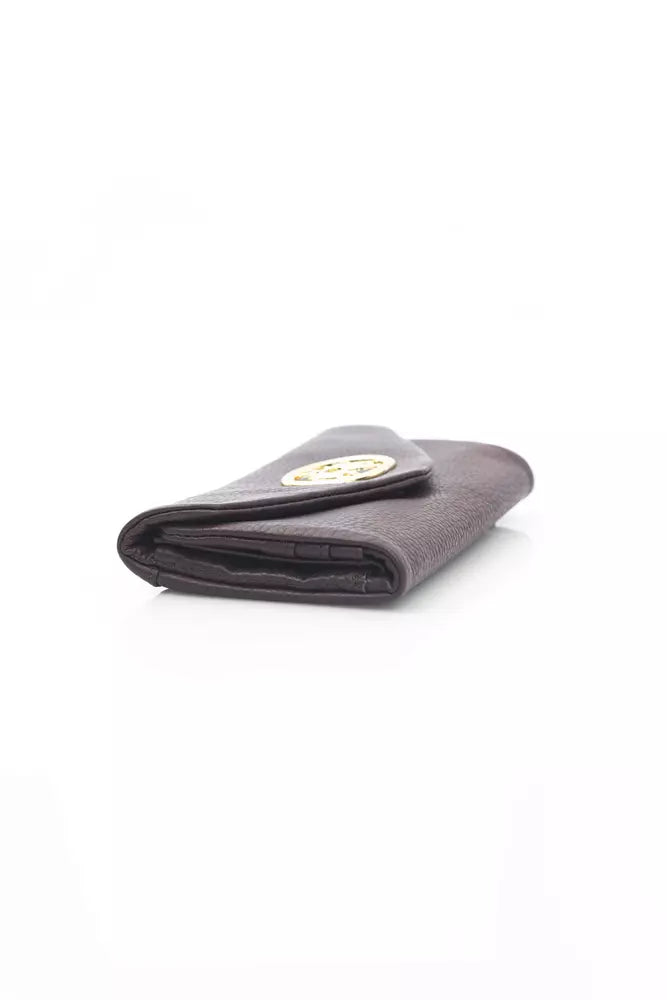 La Martina Black Leather Women Wallet