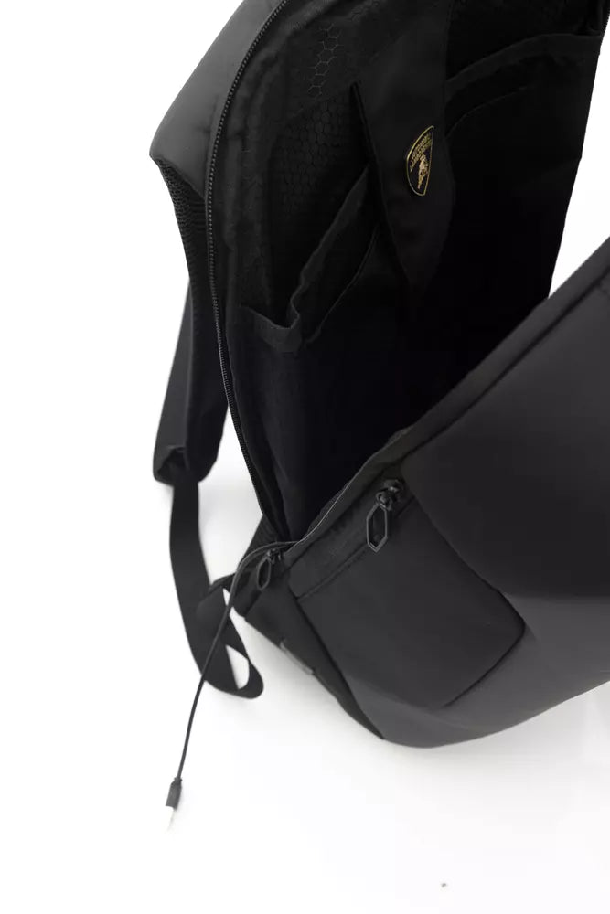 Automobili Lamborghini Gray Nylon Men Backpack