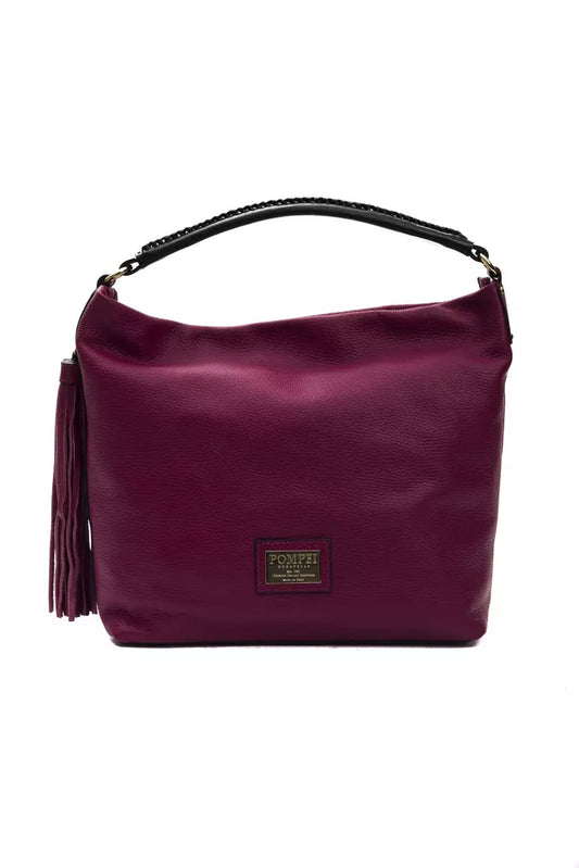 Pompei Donatella Burgundy Leather Women Shoulder Bag