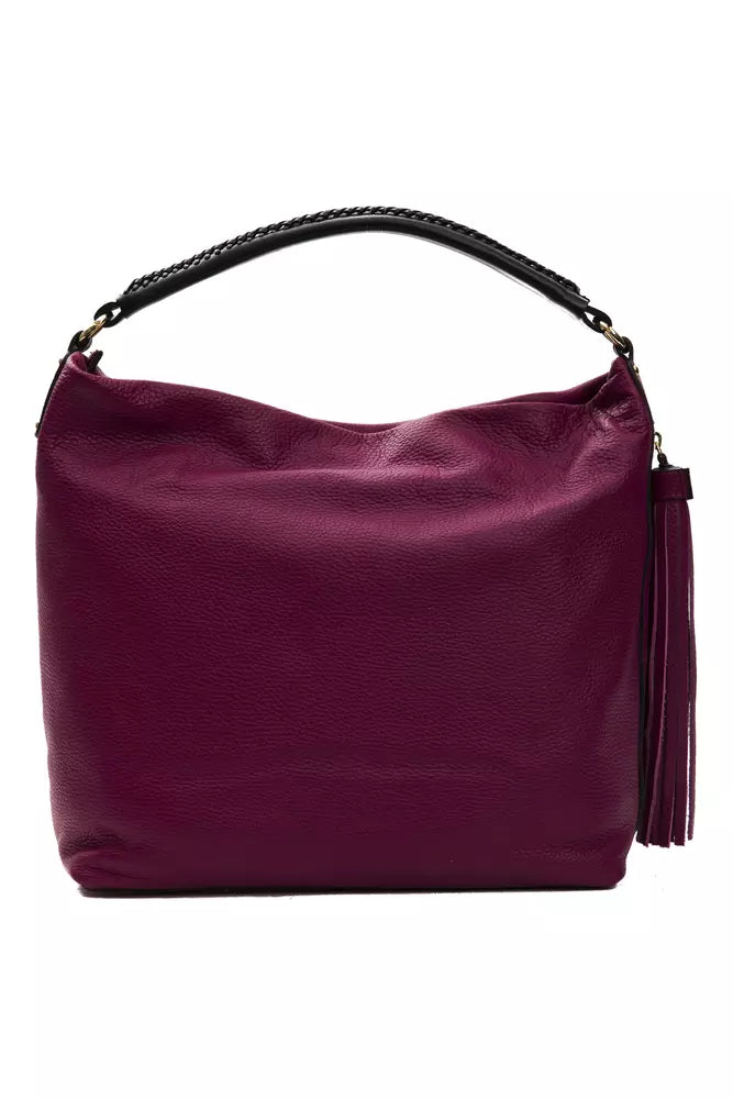 Pompei Donatella Burgundy Leather Women Shoulder Bag