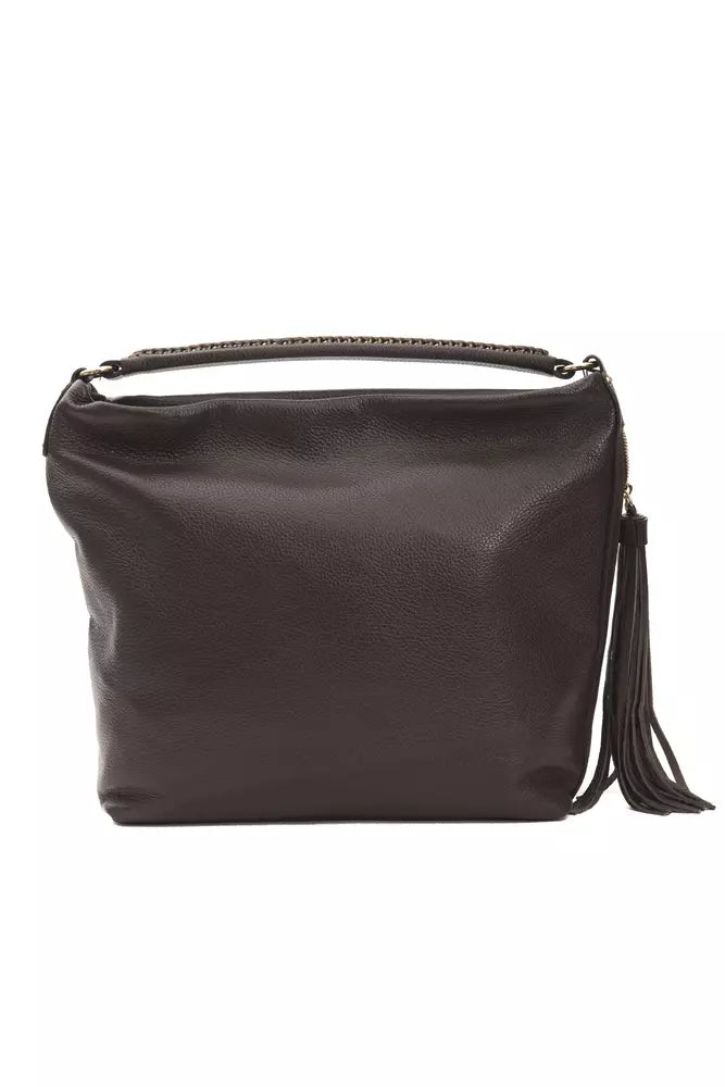 Pompei Donatella Elegant Leather Shoulder Bag in Rich Brown