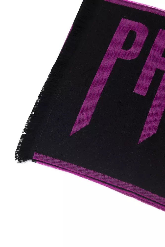 Philipp Plein Purple Wool Men Scarf