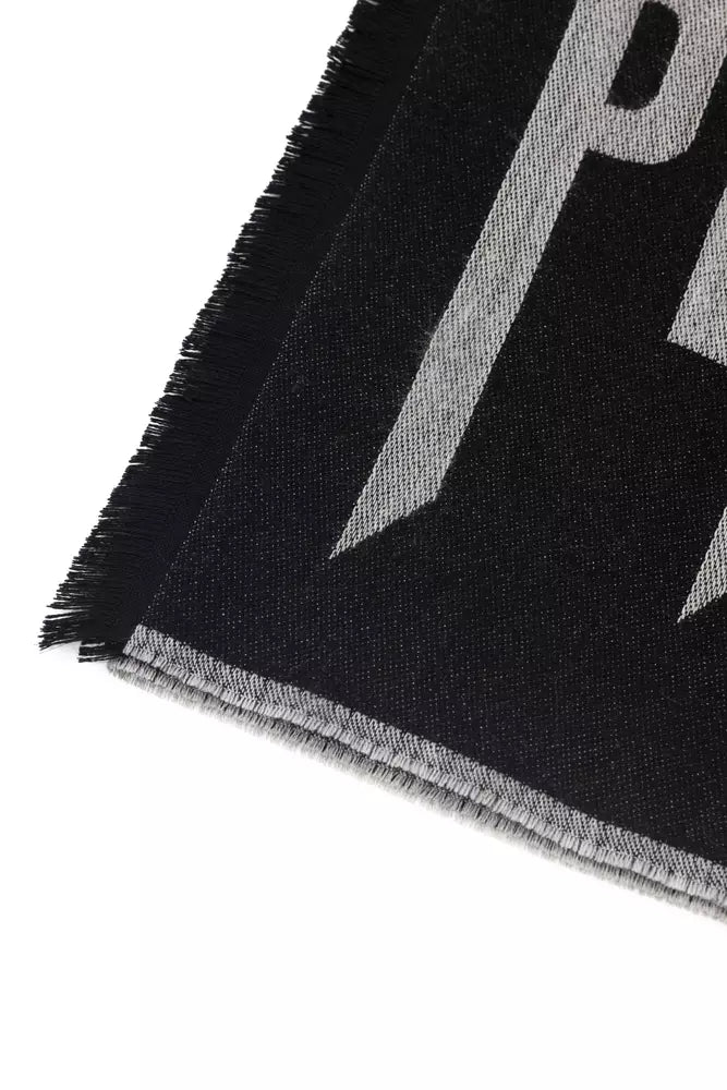 Philipp Plein Gray Wool Men Scarf