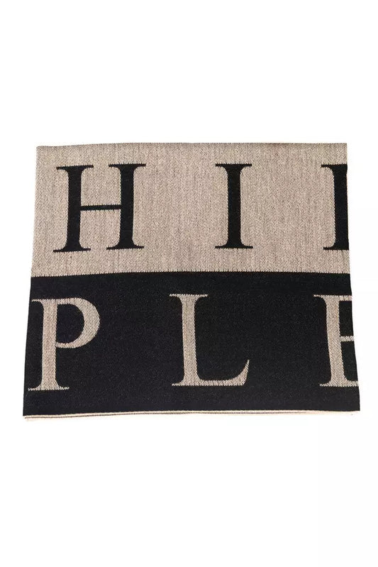 Philipp Plein Beige Wool Men Scarf