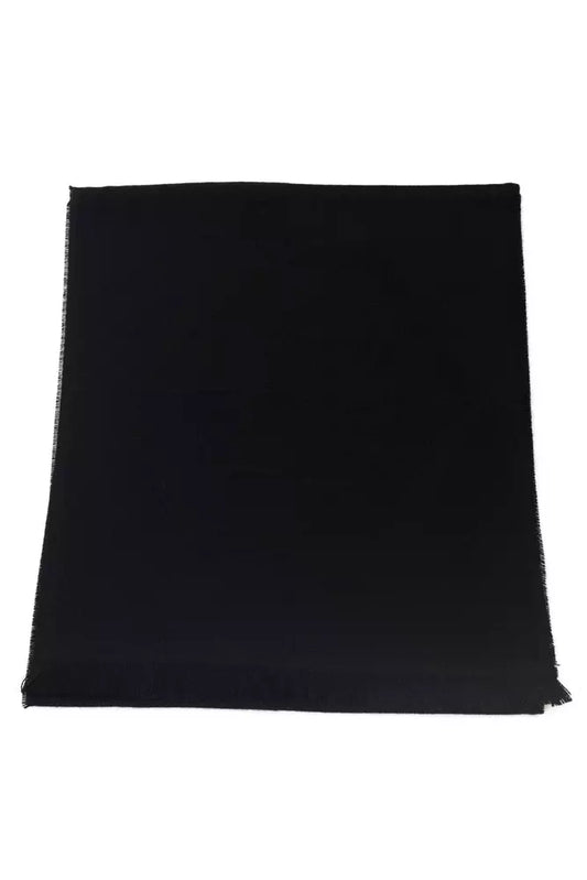 Philipp Plein Black Wool Unisex Scarf