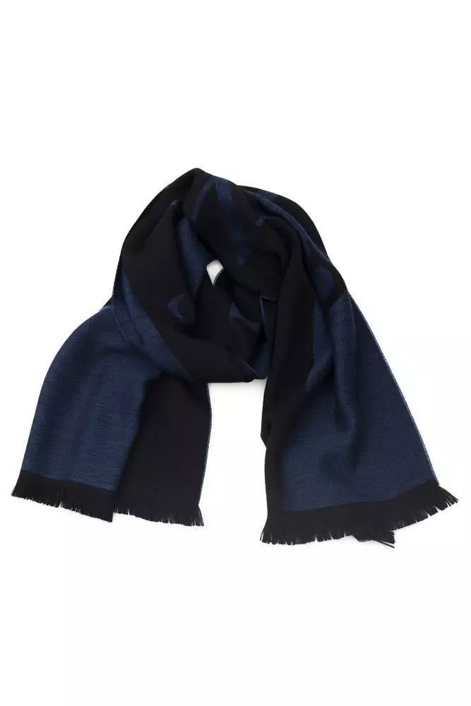 Philipp Plein Blue Wool Men Scarf