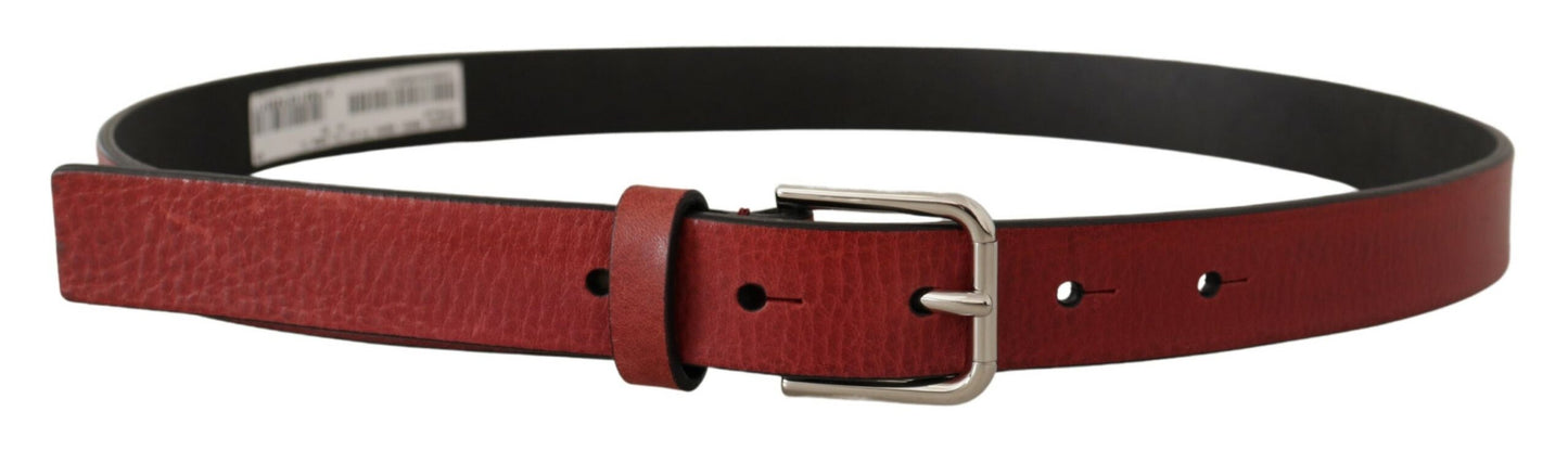 Dolce & Gabbana Elegant Maroon Italian Leather Belt