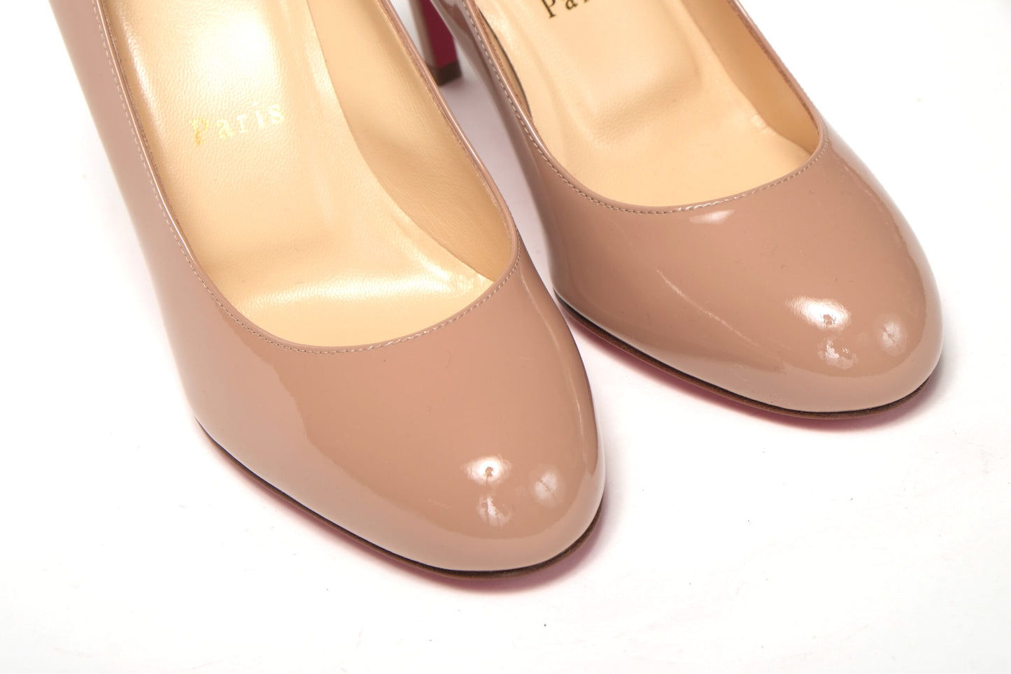 Christian Louboutin Nude Round Toe High Pump Shoe