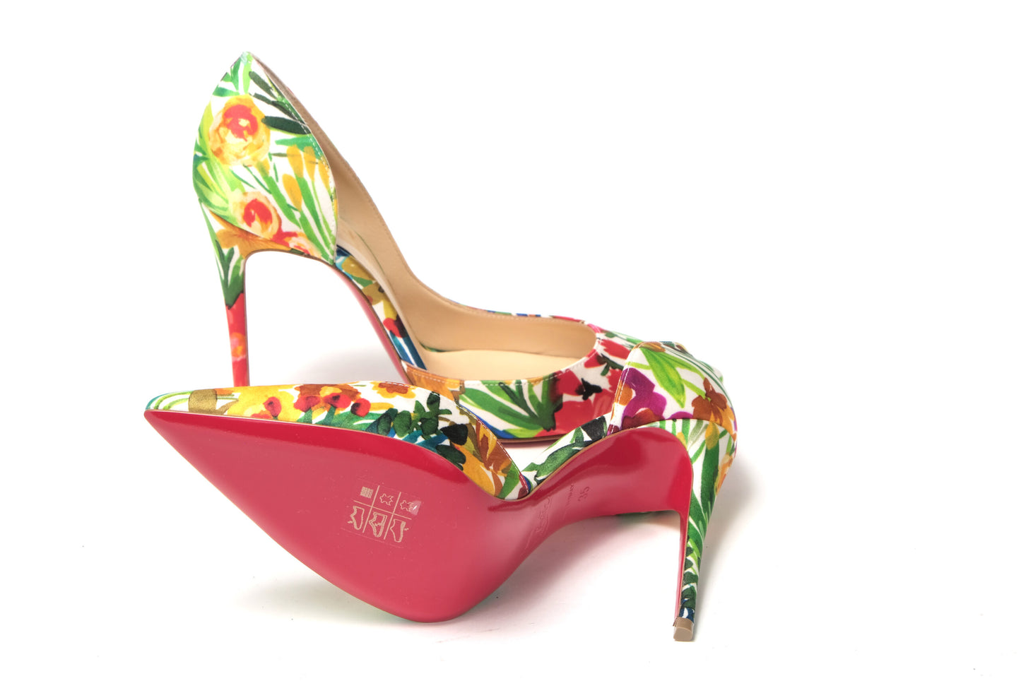 Christian Louboutin Multicolor Flower Printed High Heels Pumps Shoes