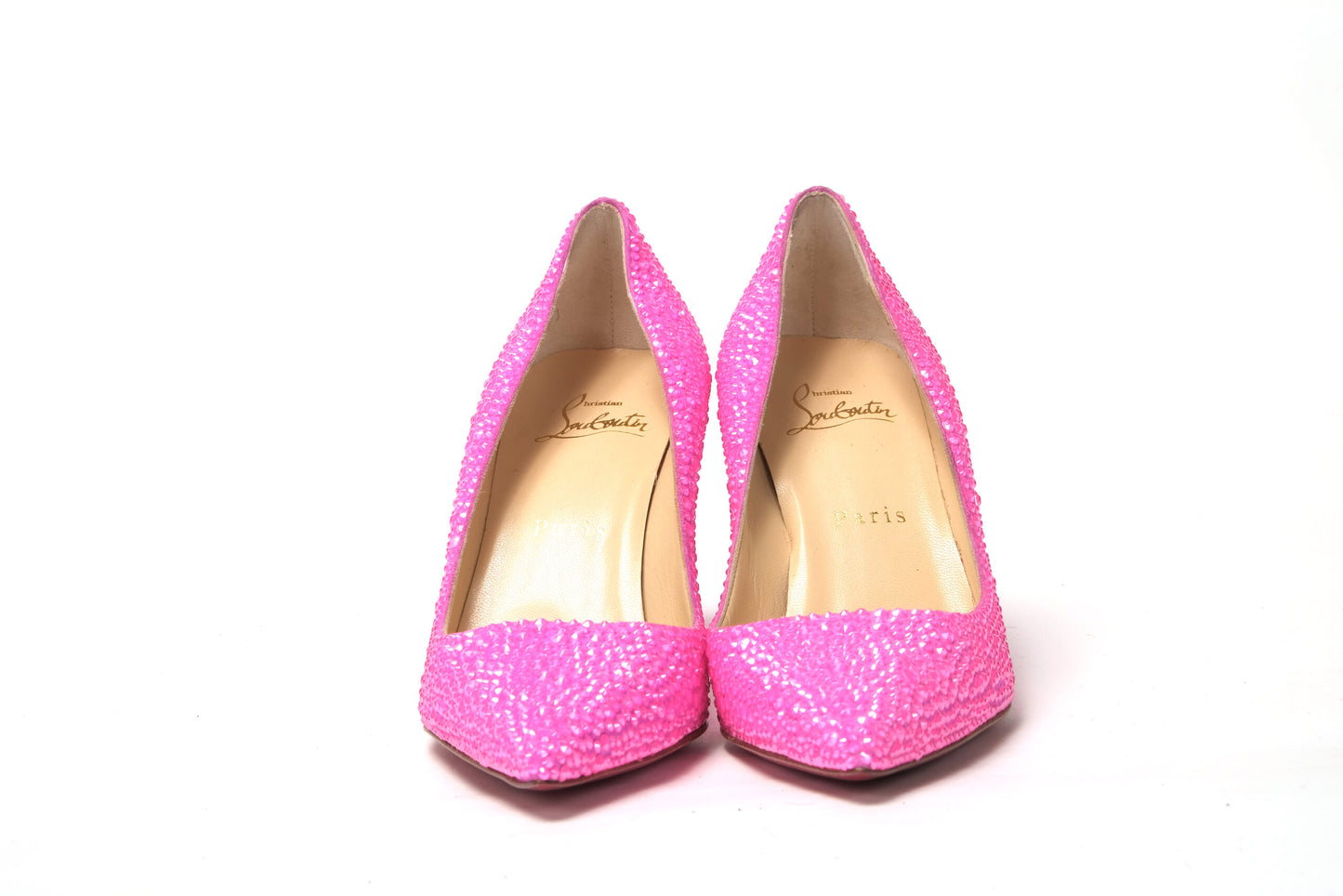 Christian Louboutin Hot Pink Embellished High Heels Pumps