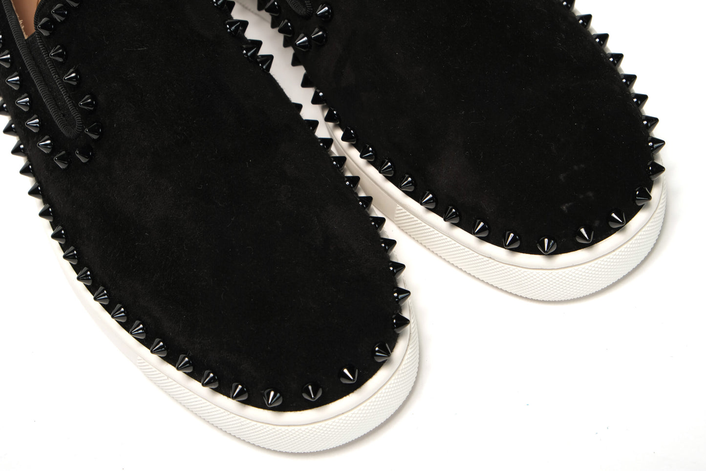 Christian Louboutin Black Pik Boat Flat Veau Shoes