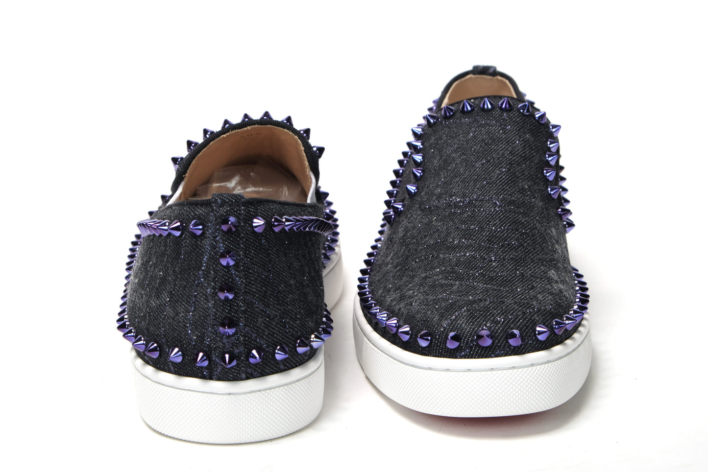 Christian Louboutin Navy/Electro Met Pik Boat Flat Shoes