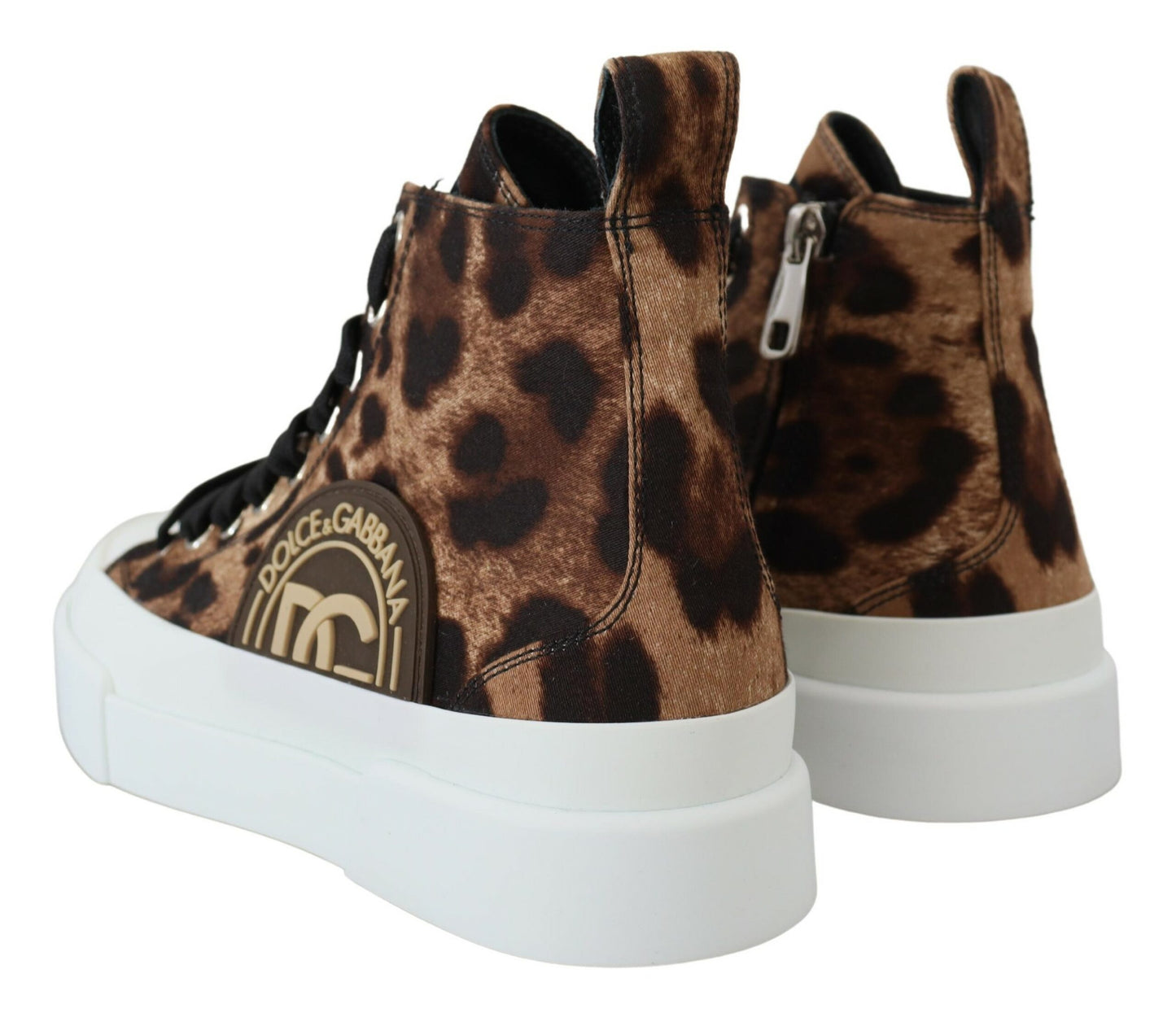 Dolce & Gabbana Exquisite Leopard Print Mid-Top Sneakers