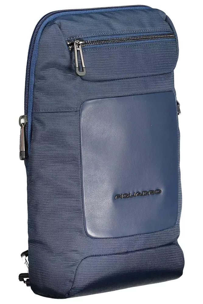 Piquadro Blue Recycled Men Shoulder Bag