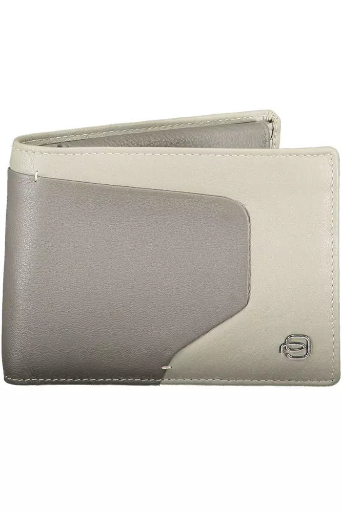 Piquadro Gray Leather Men Wallet