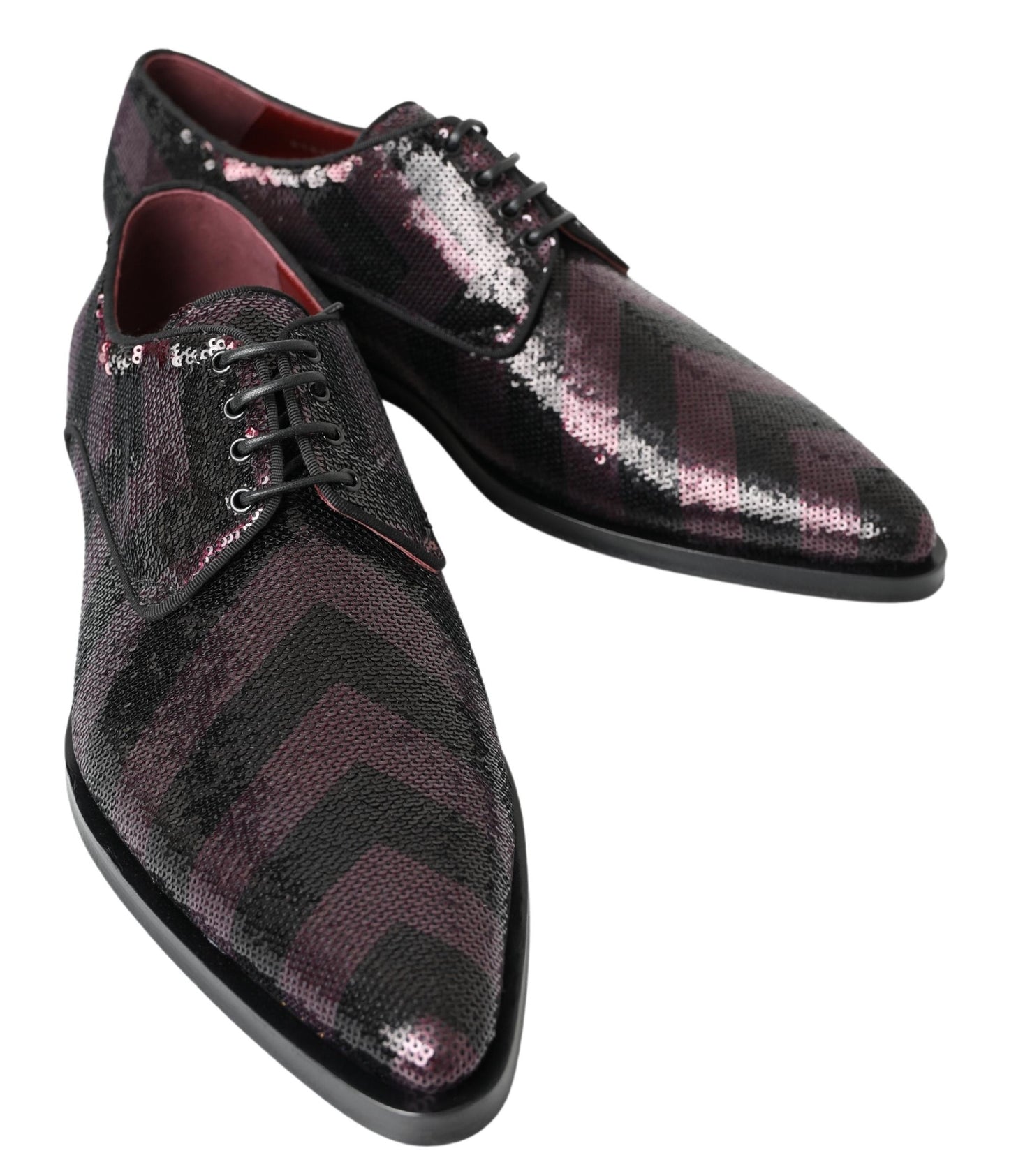 Dolce & Gabbana Elegant Sequin Embellished Derby Shoes