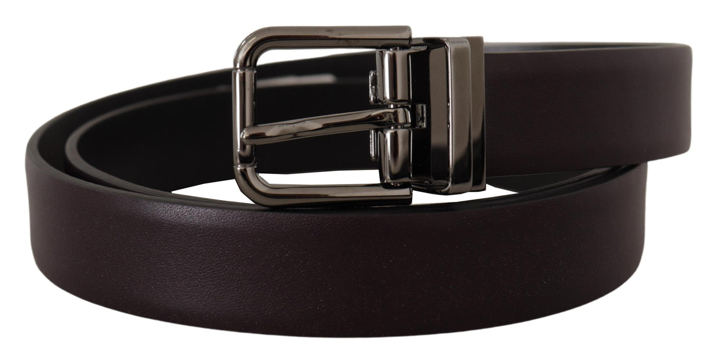 Dolce & Gabbana Elegant Dark Brown Leather Belt