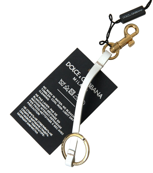 Dolce & Gabbana Chic Black and Gold Designer Keychain