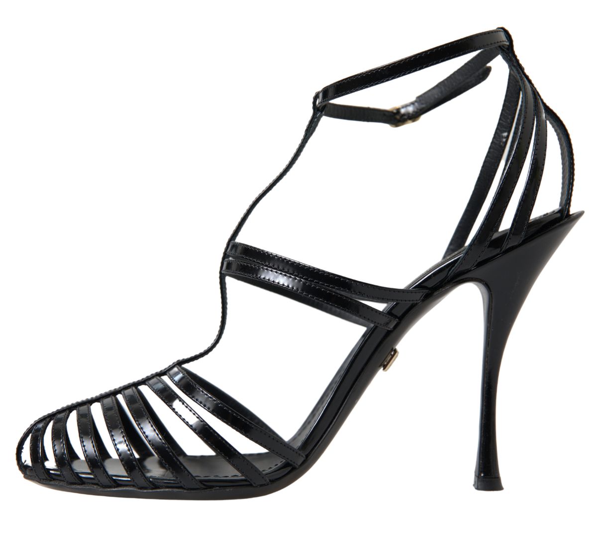 Dolce & Gabbana Elegant Black Leather Stiletto Sandals