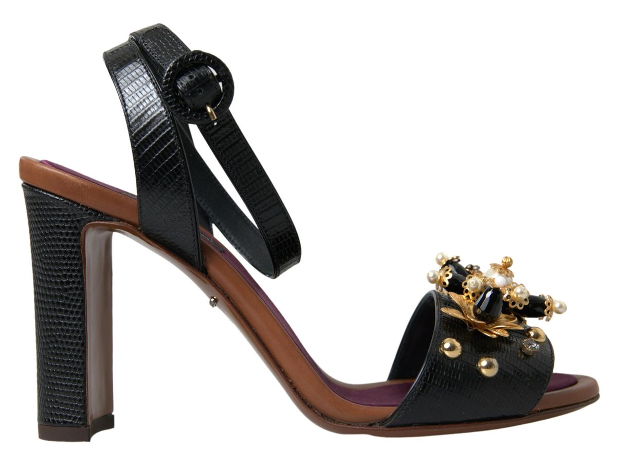 Dolce & Gabbana Elegant Embellished Leather Sandals