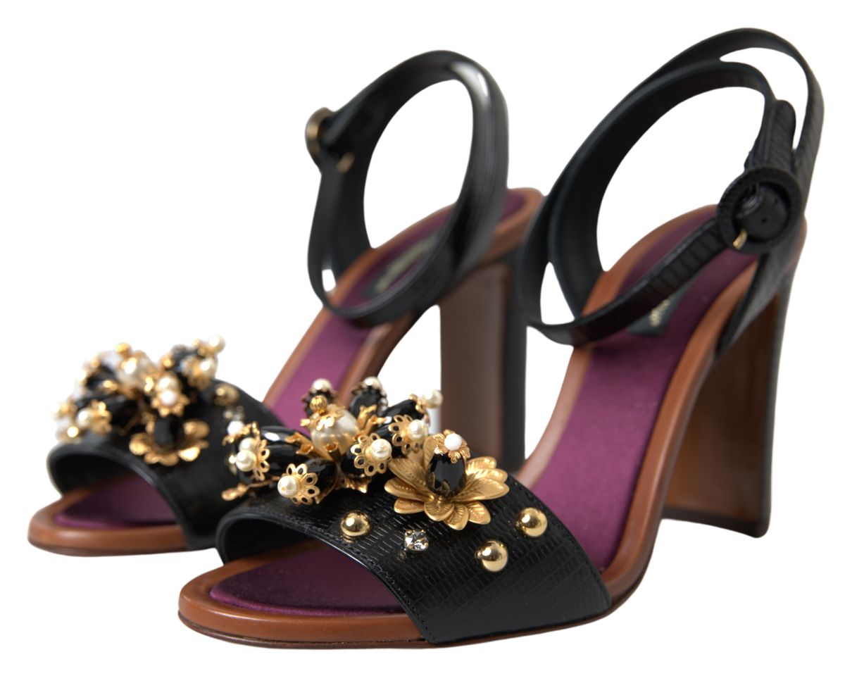 Dolce & Gabbana Elegant Embellished Leather Sandals