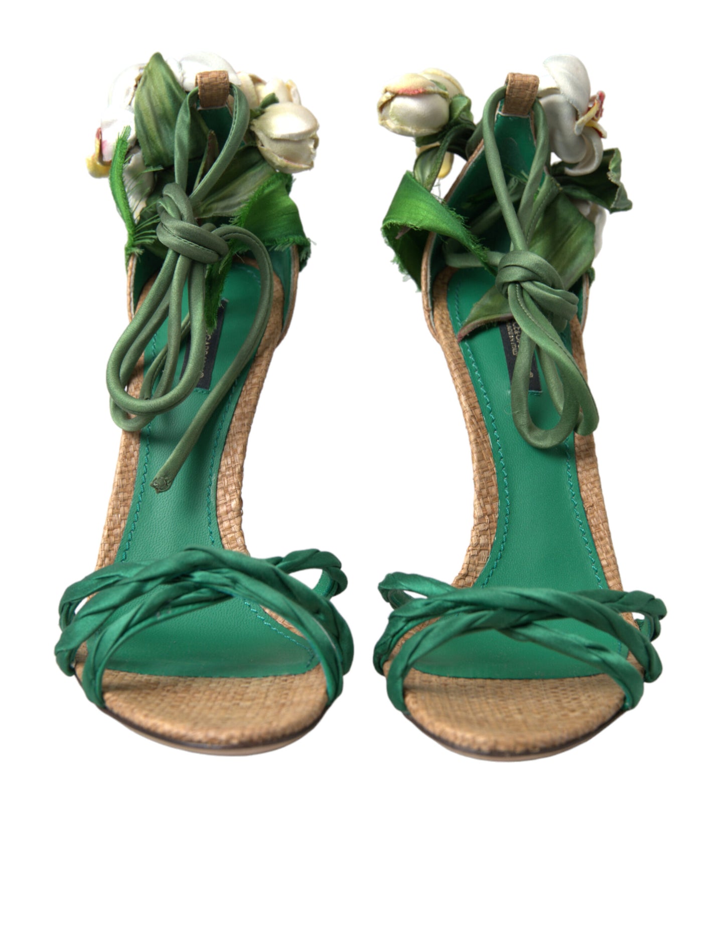 Dolce & Gabbana Emerald Elegance Satin Heels