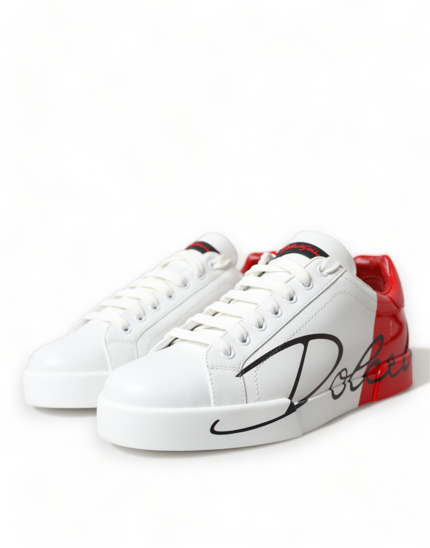 Dolce & Gabbana Chic Red and White Leather Sneakers