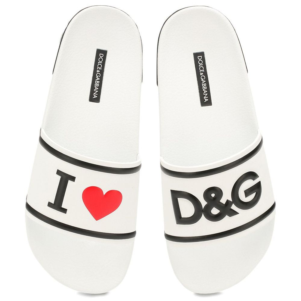 Dolce & Gabbana Elegant White Rubber Slides for Everyday Comfort