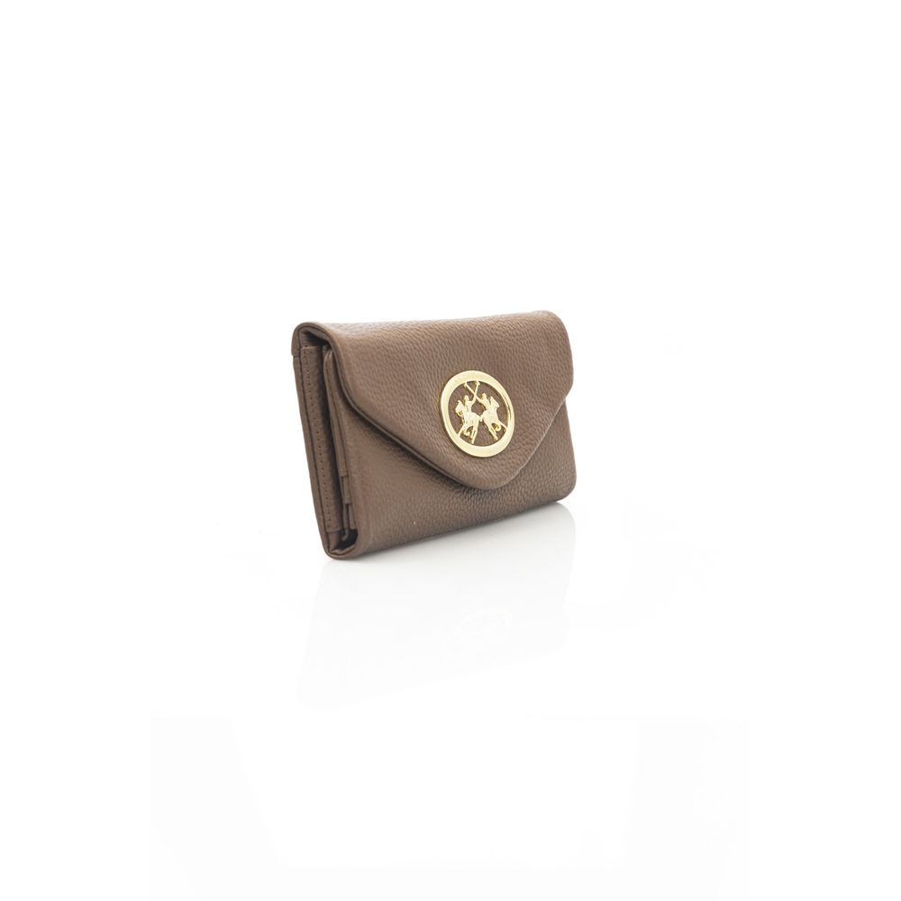 La Martina Brown Leather Women Wallet