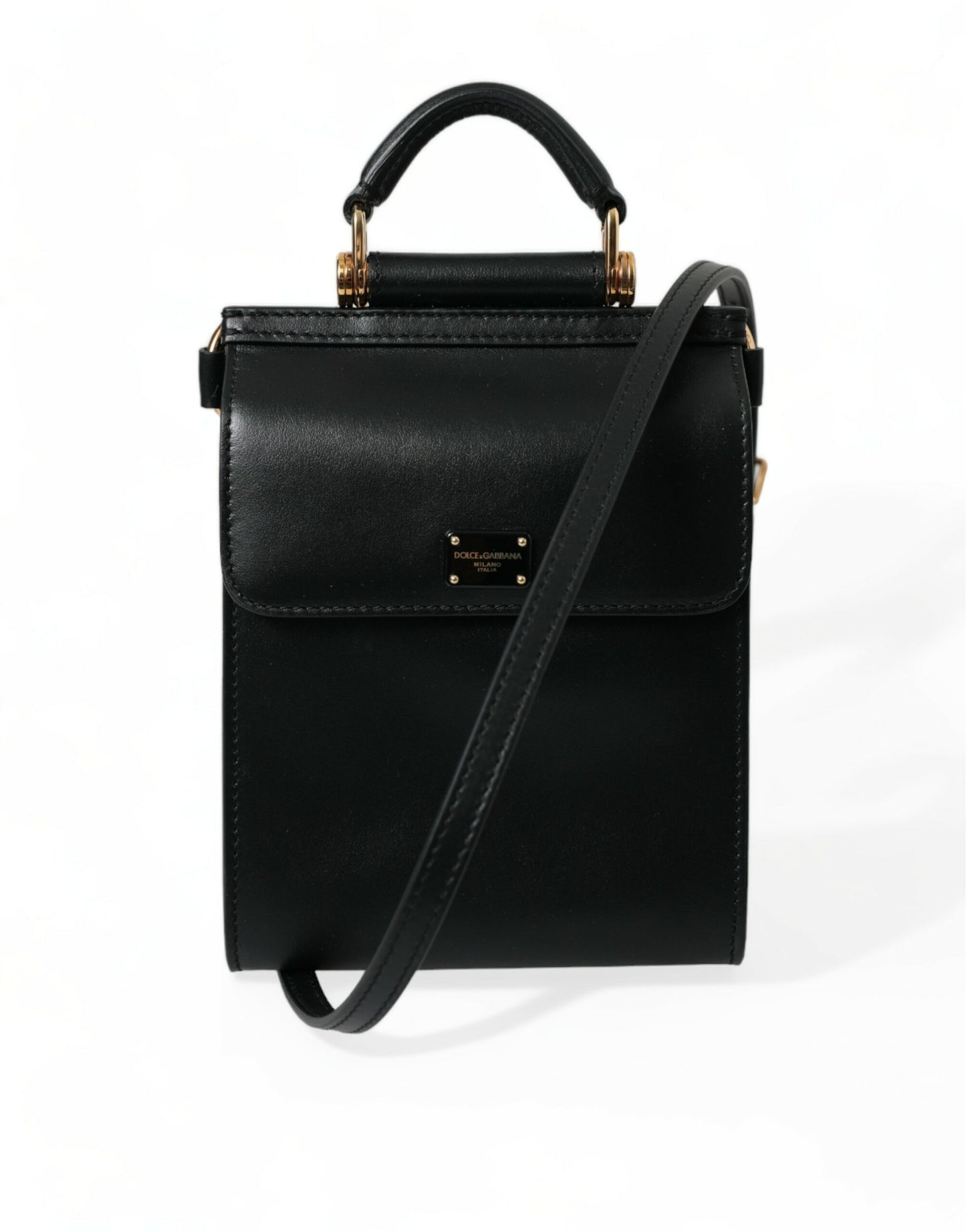 Dolce & Gabbana Elegant Black Leather Crossbody Bag