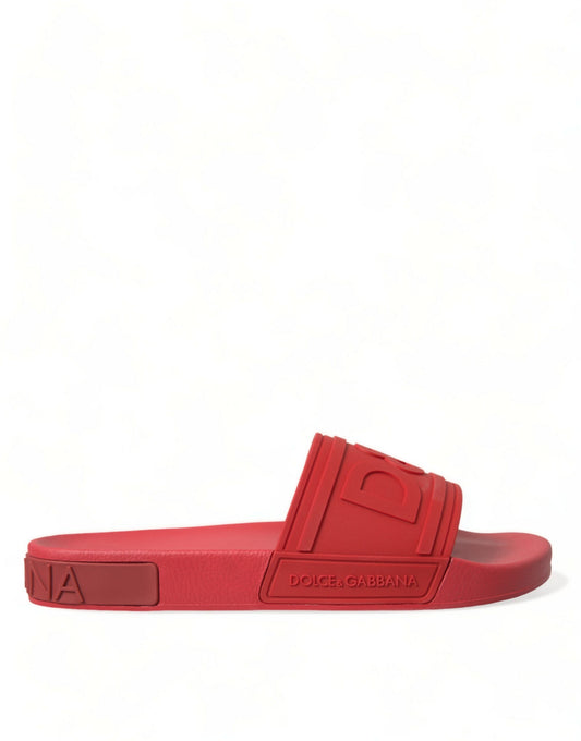 Dolce & Gabbana Classic Red Rubber Beachwear Slides